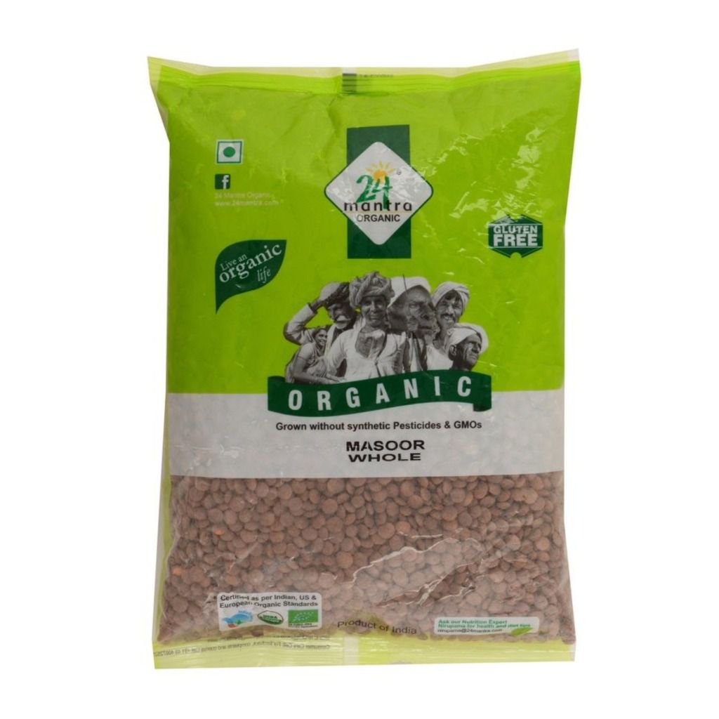 24 Mantra Organic Masoor Whole