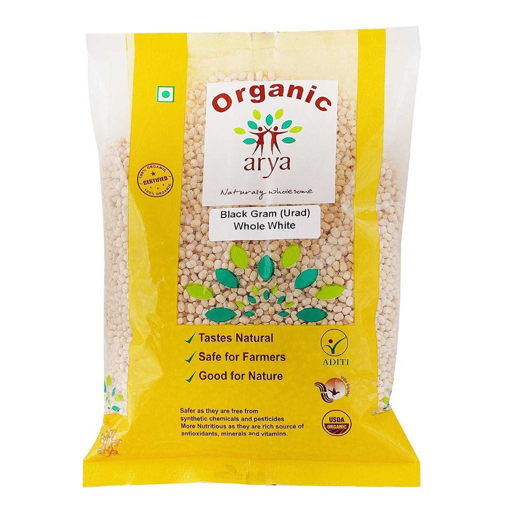 Arya Farm Organic Whole Urad Dal (Black Gram - Skinless)