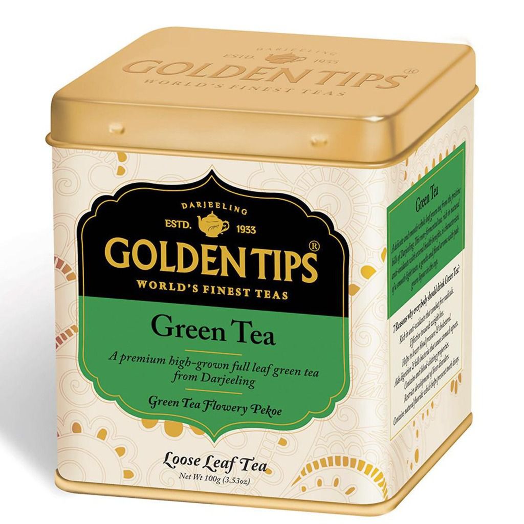 Golden Tips Green Tea Tin Can