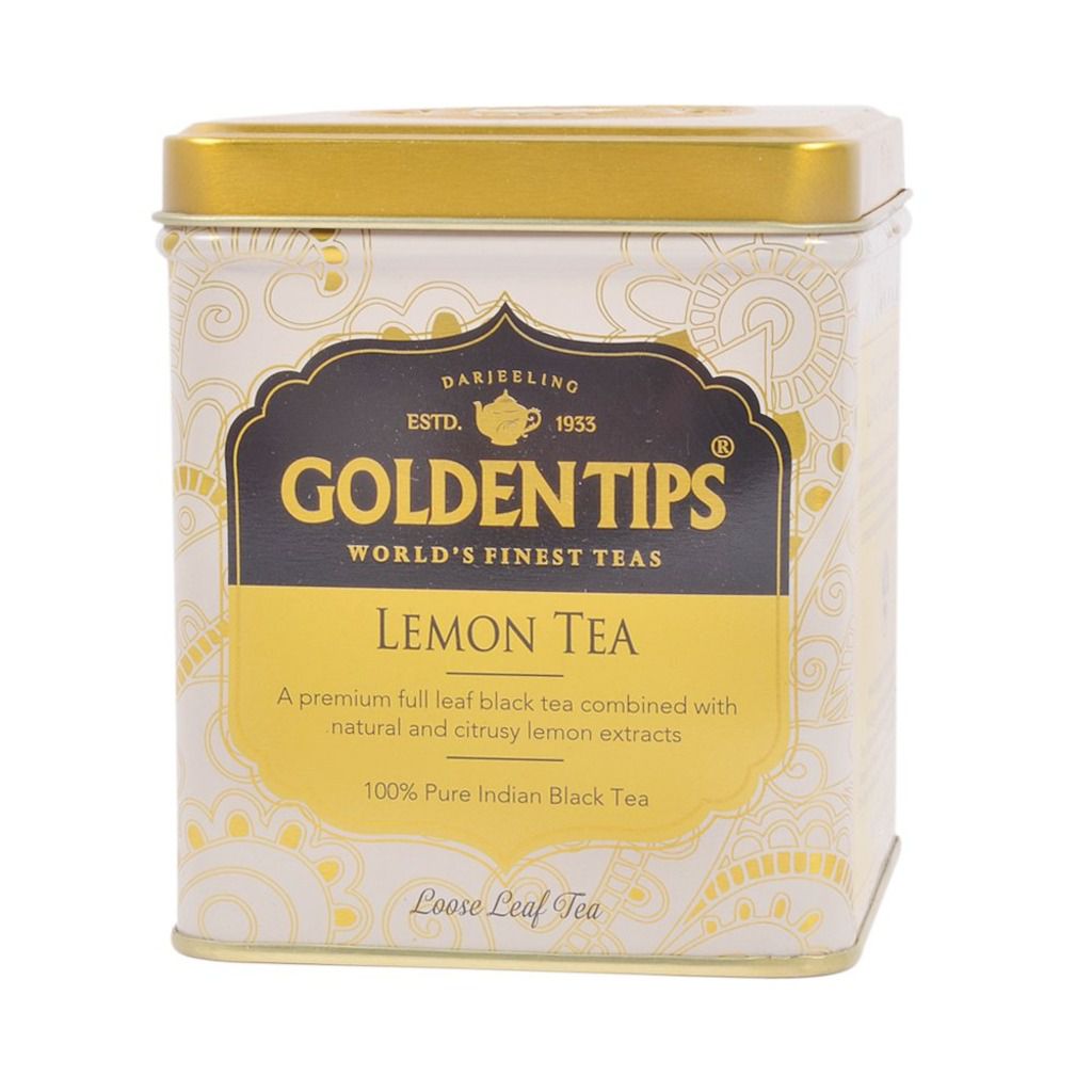 Golden Tips Lemon Flavoured Black Tea Tin Can