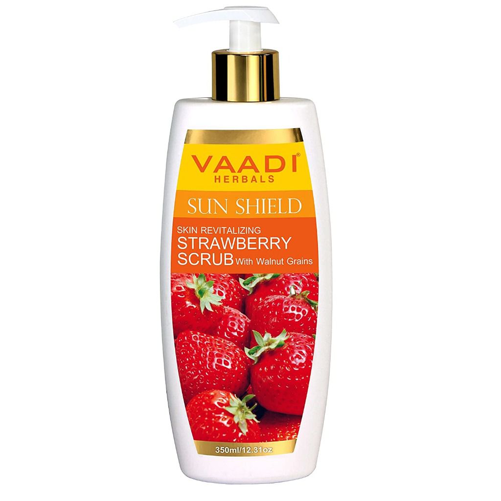 Vaadi Herbals Strawberry Scrub Lotion with Walnut Grains